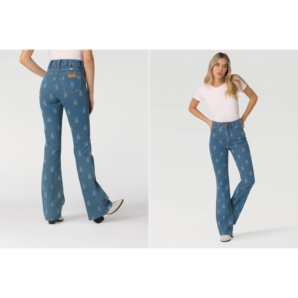 Wrangler Women's Westward 626 High Rise Bootcut Jeans Praisley Print 30 X 32 NWT